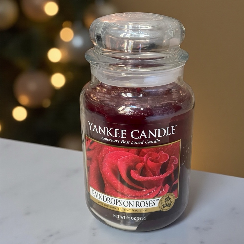 Rare Yankee Candle Raindrops on Roses Sound of Music Large Jar Unlit
